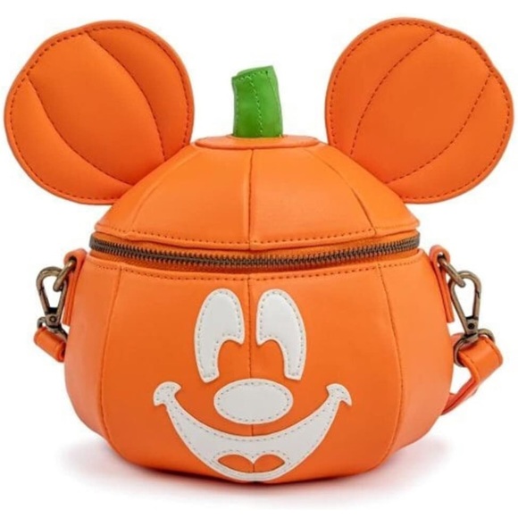 Loungefly Handbags - LOUNGEFLY Pumpkin Minnie Mouse Crossbody Bag Purse - Orange Glow n the Dark